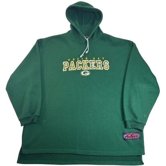 Vintage NFL Active Green Bay Packers Embroidered Hoodie Men's Fleece Sweatshirt - Picture 1 of 8